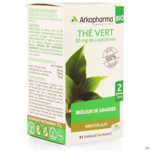 Arkogelules Thé Vert Bio Gélules 40