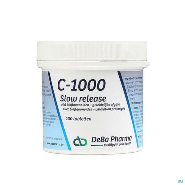 C-1000 Slow Release Plus Bioflavon. Comprimés 100 Deba