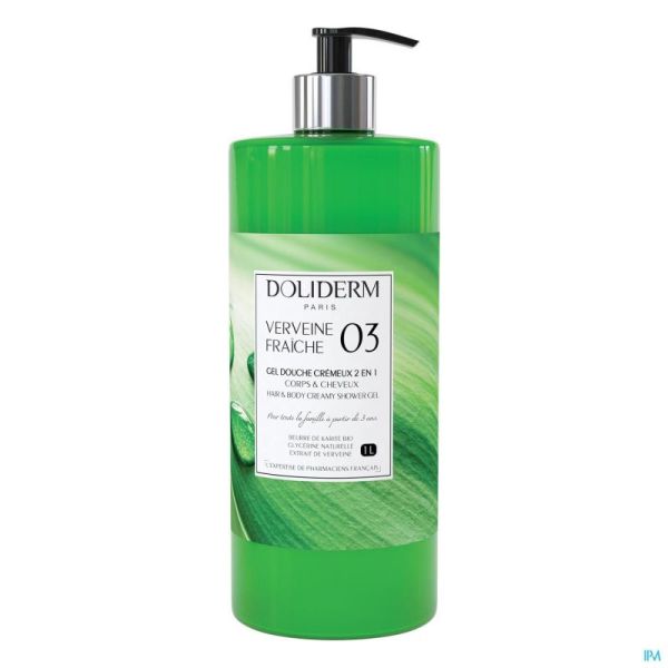 Doliderm Gel Douche 2en1 Verveine Frche Flpompe 1l