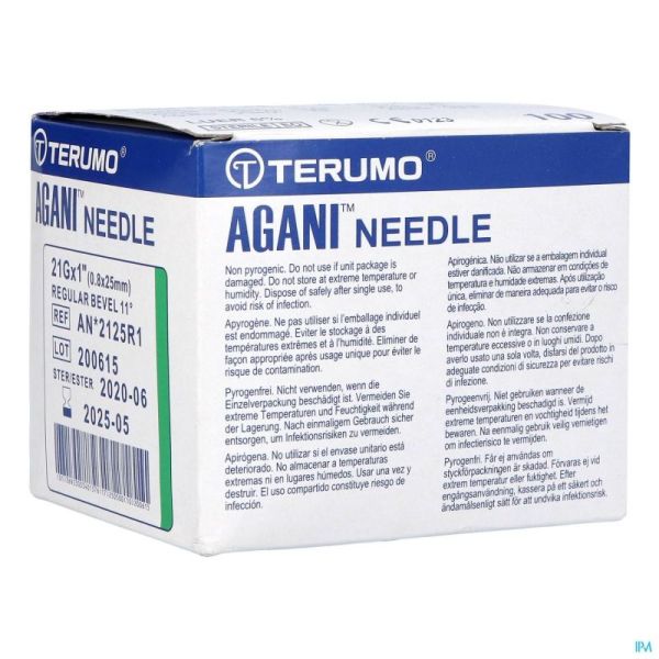 Terumo Aiguille Agani 21g 1 Rb Vert 100