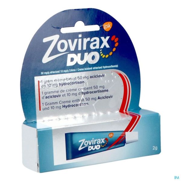 Zovirax Duo 50mg/g + 10mg/g Crème Tube 2g
