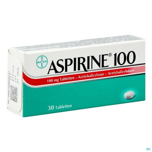 Aspirine 30 Comprimés 100 Mg