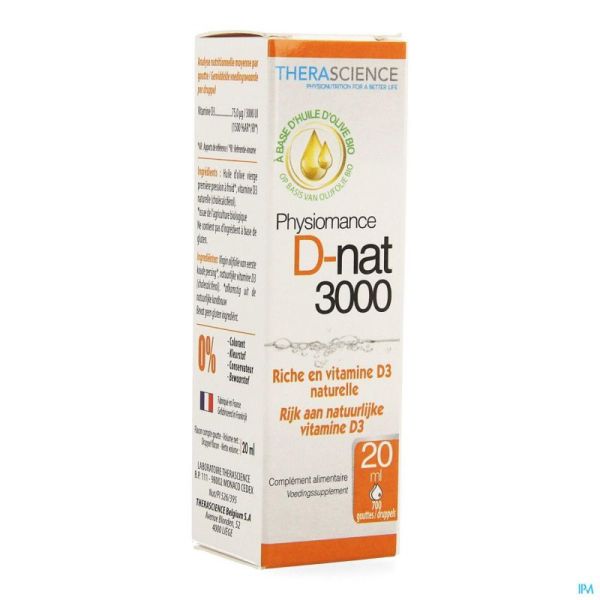 D-nat 3000 Flacon Gouttes 20ml Physiomance Phy342