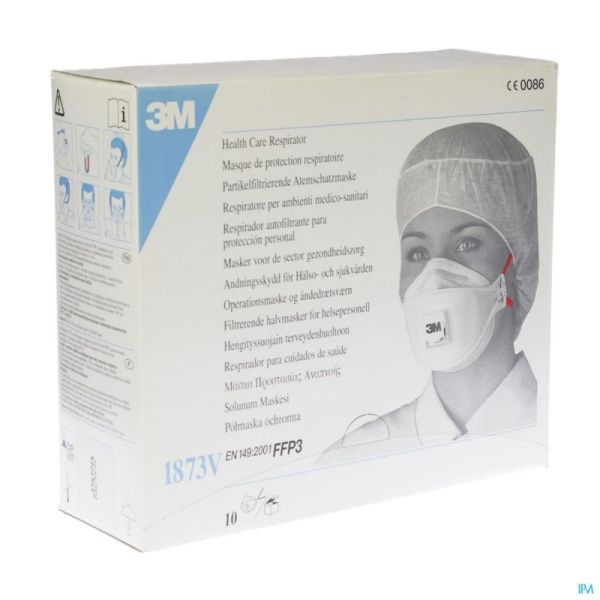 Masque Respiratoire FFP3 3M Avec Soupape 1873v 10 Pièces