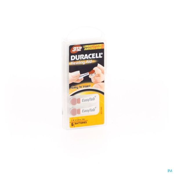 Duracell Pile Auditive Easy Tab Da312 6