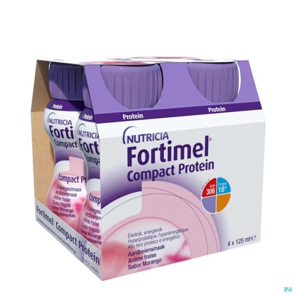 Fortimel Compact Protein Fraise 125 Ml 4 Pièces
