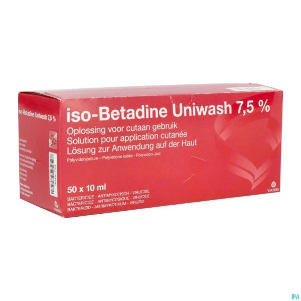 Iso Betadine Uniwash 7,5% 50x10 Ml 