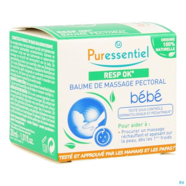 Puressentiel Respiratoire Baume Massage Pectoral Bébé 30ml