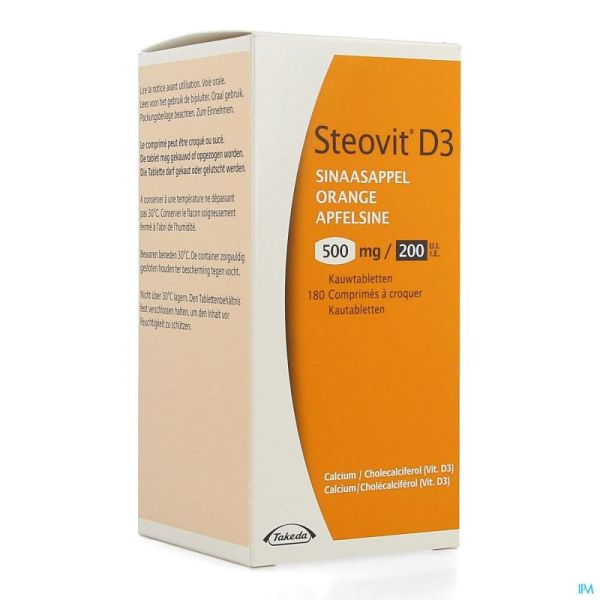 Steovit D3 Orange 500mg/200ui Comprimés Croq. 180 Flacon