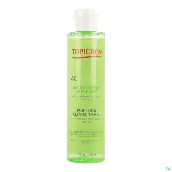 Topicrem Ac Gel Nettoyant Purifiant Tube 200ml