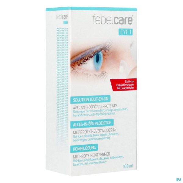 Febelcare Eye 1 Solution Lentilles Tout En Un 100ml