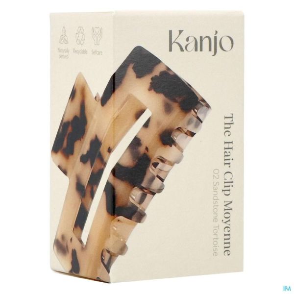 Kanjo Thé Hair Clip Moyenne 02 Sandstone Tortoise