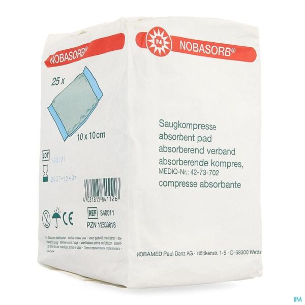 Noba Cp Absorbant N/ster 10cmx10cm 25 9340920