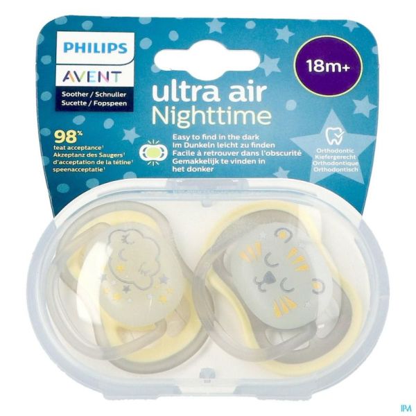 Philips Avent Sucette +18m Air Night Neutral 2