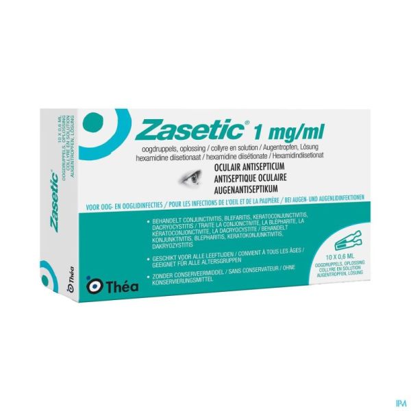Zasetic 1mg/ml Solution Ud Gouttes Oculaires 10x0,6ml