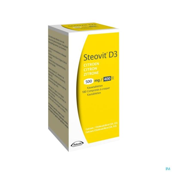 Steovit D3 Citron 500mg/400ui Comprimés Croq. 180 Flacon