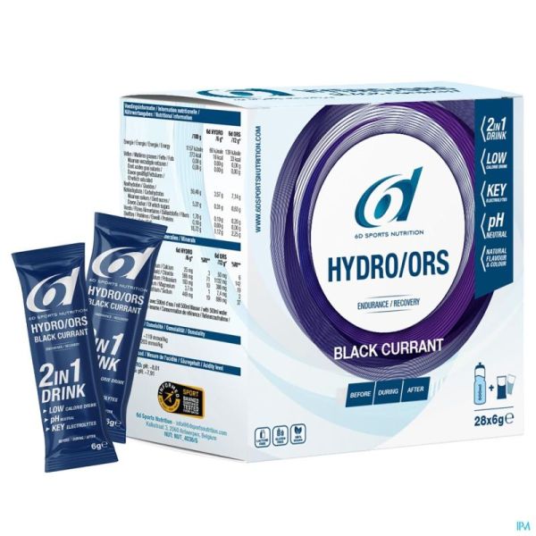 6d Hydro Ors Blackcurrant Sachets 28x6g