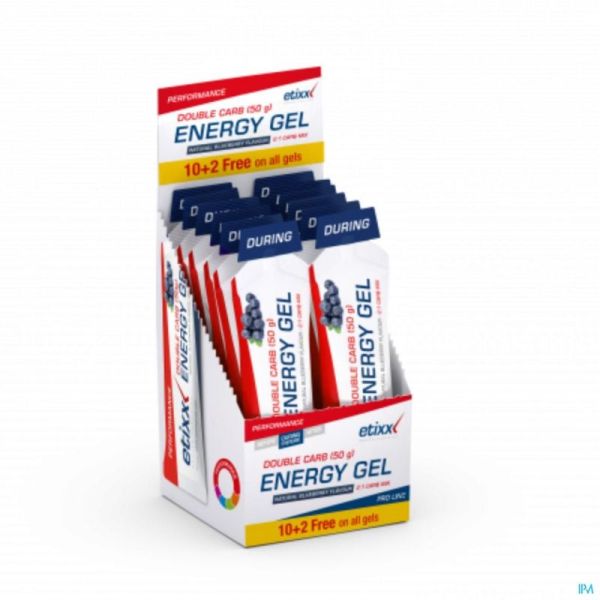 Etixx Double Carb Energy Gel Prol.blueberry12x60ml