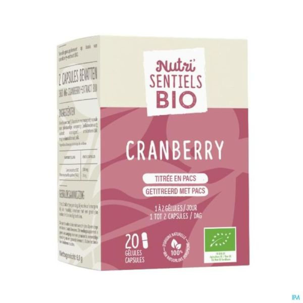 Nutrisentiels Cranberry Bio 20 Comprimés