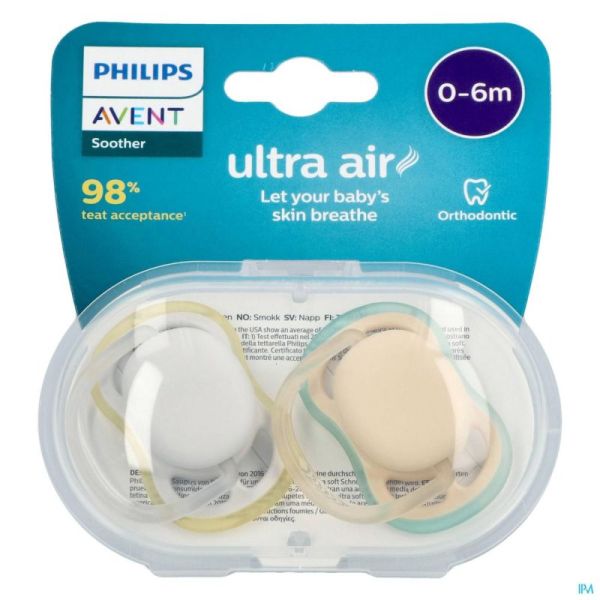 Philips Avent Sucette +0m Air Vert Gris