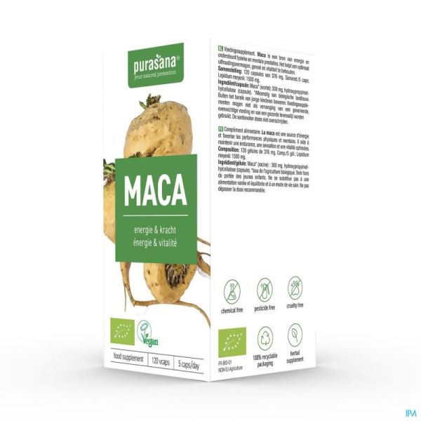 Purasana Vegan Maca 300mg Bio V-gélules 120
