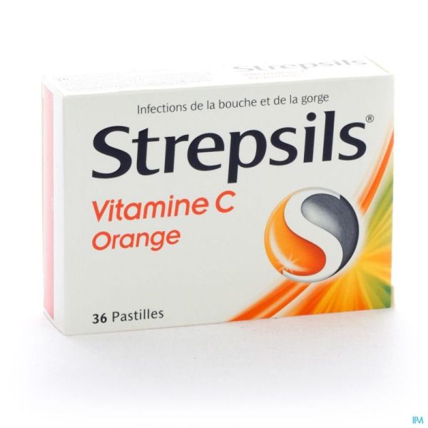 Strepsils Vitamine C Orange 36 Comprimés A Su