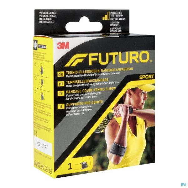 Futuro Sport Bandage Tennis-elbow - Adjustable Noir (17,8 > 35,6 Cm)