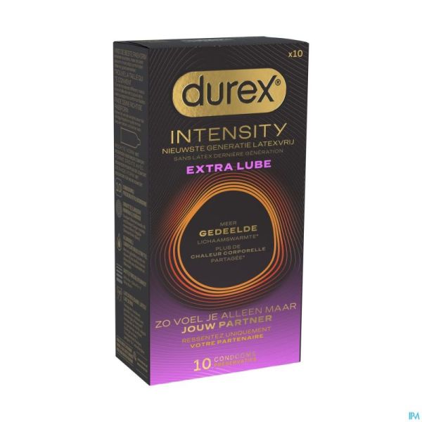 Durex Intensity Préservatifs Extra Lubrifiés 10 Pièces