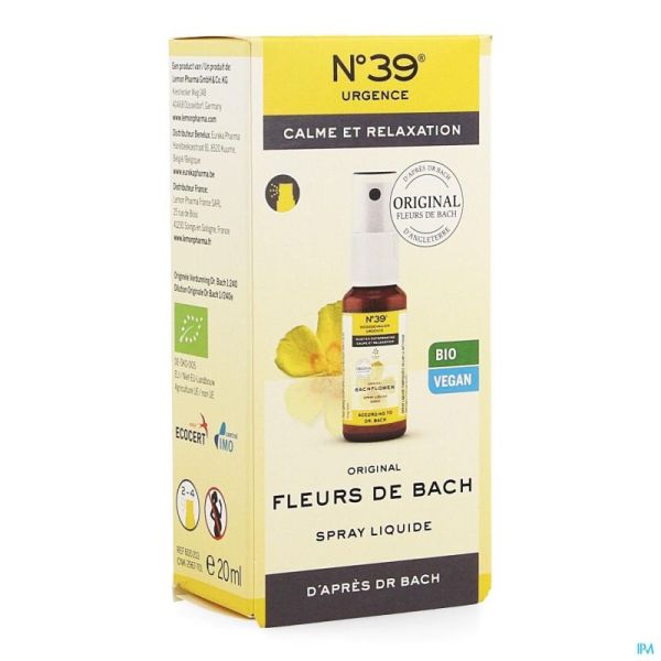 Fleurs de Bach Bio N°39 Urgence Spray 20ml