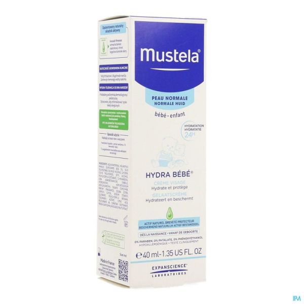 Mustela - Hydra Bébé Crème visage Peau normale (40 ml)