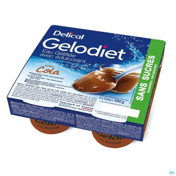 Gelodiet Eau Gel Edulcoree Cola 4x120 G