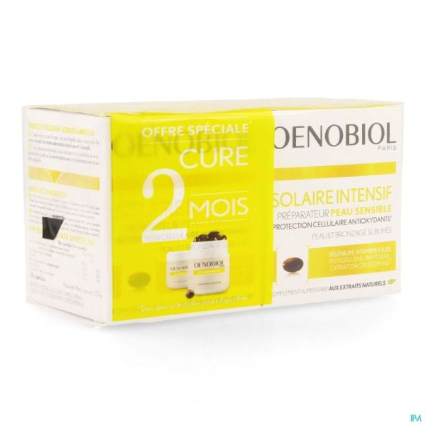 Oenobiol Solaire Intensif Cure Peau Claire 2x30 Gélules Promopack