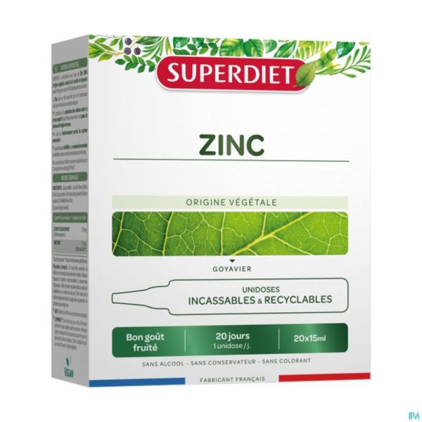 Superdiet Unidose Zinc 20x15ml