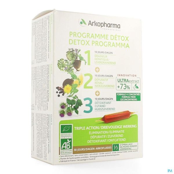 Arkofluide Programme Détox 30 Ampoules