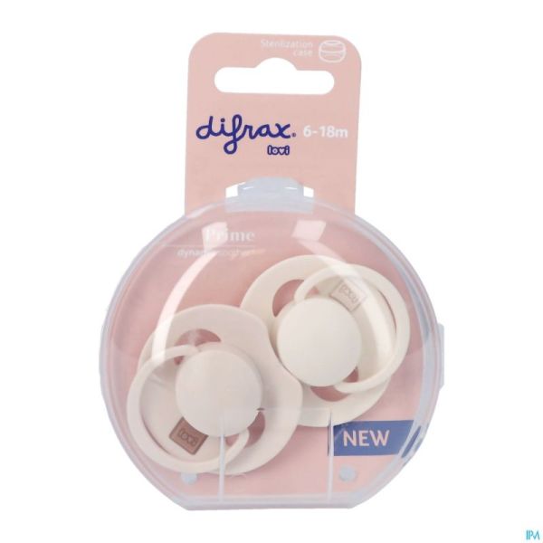 Difrax Dynamic Sucette 6-18m Prime Coconut/ivory 2