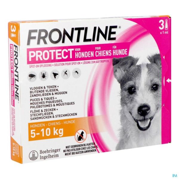 Frontline Protect Spot On pour Chien de 5 à 10kg 3 Pipettes