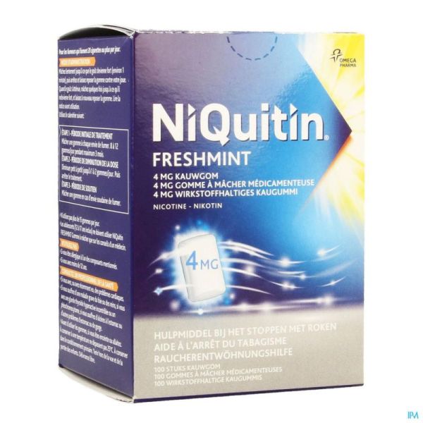 Niquitin Gomme A Mâcher Menthe 4 Mg 100 Comprimés