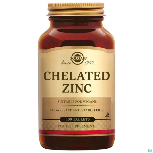 Solgar Chelated Zinc Comprimés 100