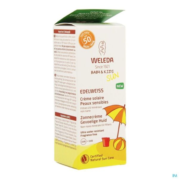 Weleda Edelweiss Crème Solution. Peau Sensible. Ip50+ 50ml