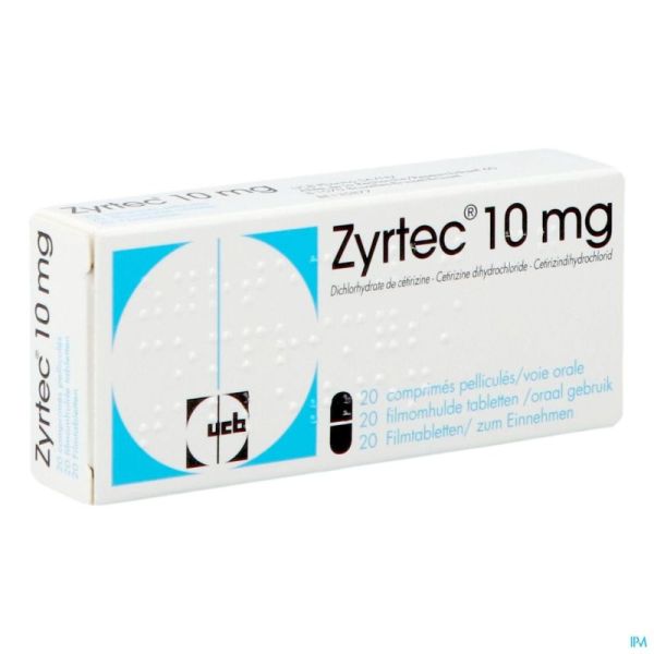 Zyrtec 20 Comprimés 10 Mg