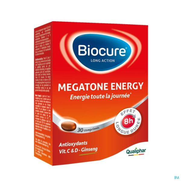 Biocure Long Action Megatone Energy Boost Comprimés 30