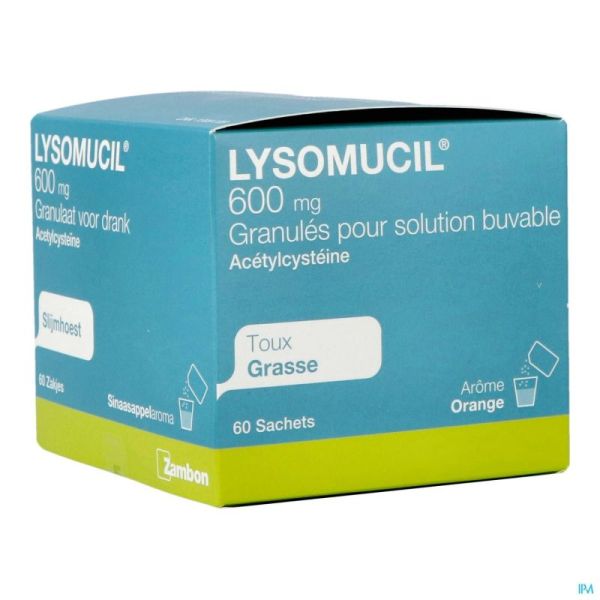 Lysomucil 60 Sachets 600 Mg S Sucre