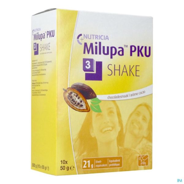 Milupa Pku 3 Shake Chocolat Sachets 10x50g