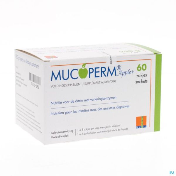 Mucoperm Apple + 60 Sachets 4 G