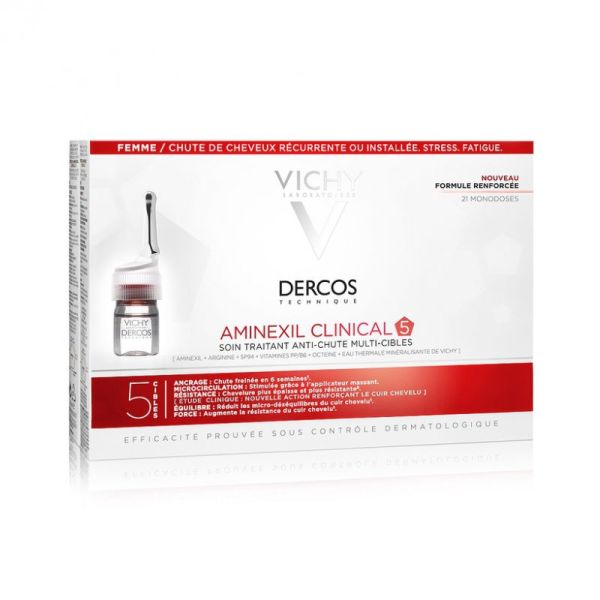 Dercos Aminexil Clinical 5 Femme 21 Ampoules