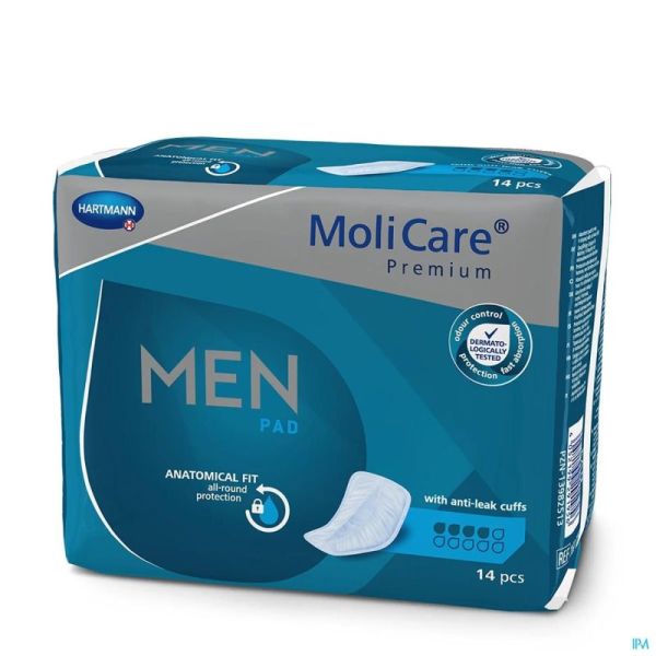 Molicare Premium Men Pad 4 Gouttes 34x18cm 14 Protections