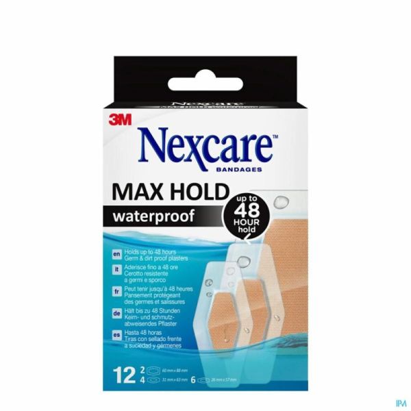 Nexcare 3m Maxhold Waterproof Assortiment 3 Tailles 12