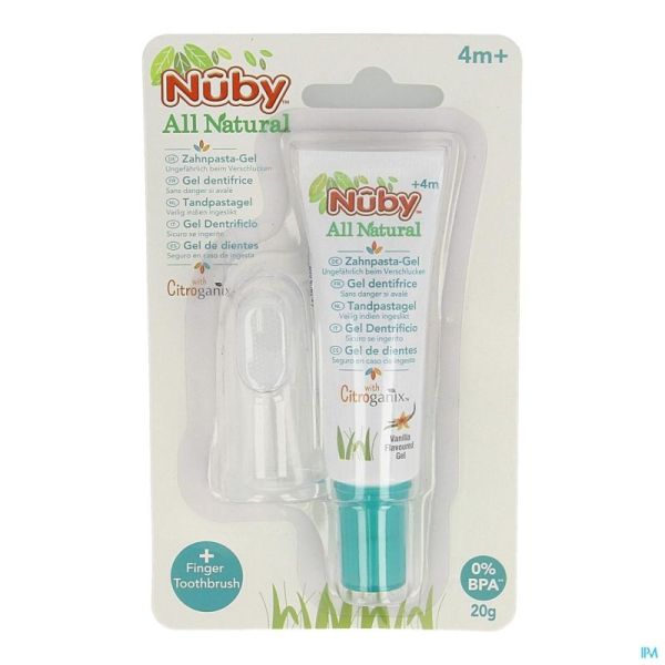 Nuby Citroganix Gel pour le Nettoyage des Dents + Doigtier Médium