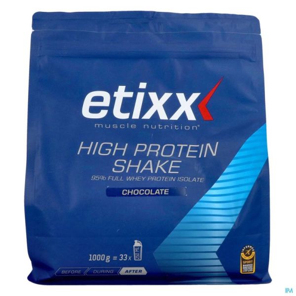 Etixx High Protein Shake Chocolate Poudre 1000g