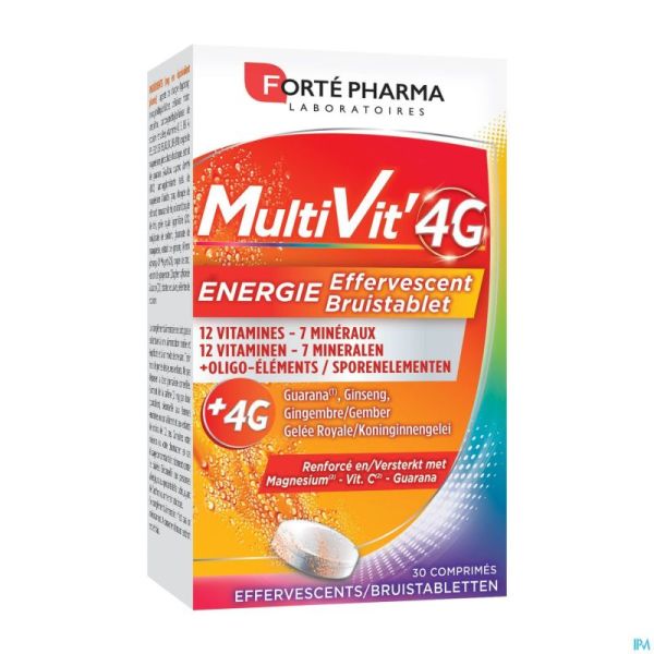 Multivit' 4g Energie 30 Comprimés Effervescents